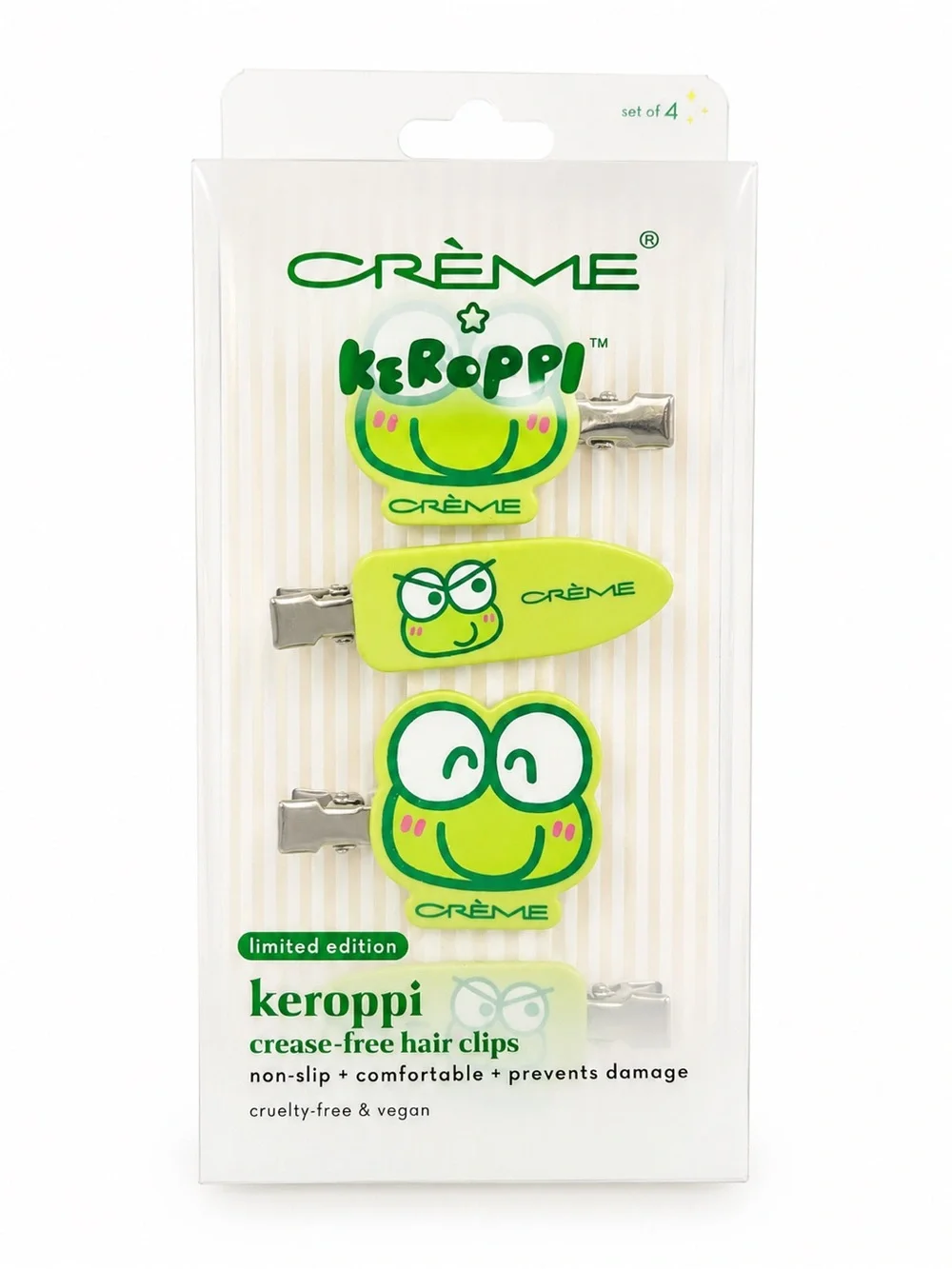 The CRÈME Shop x Keroppi Limited Edition Crease-Free Hair Clips (Set of 4)